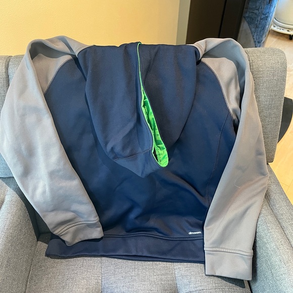 Navy and grey adidas hoodie - Picture 3 of 3